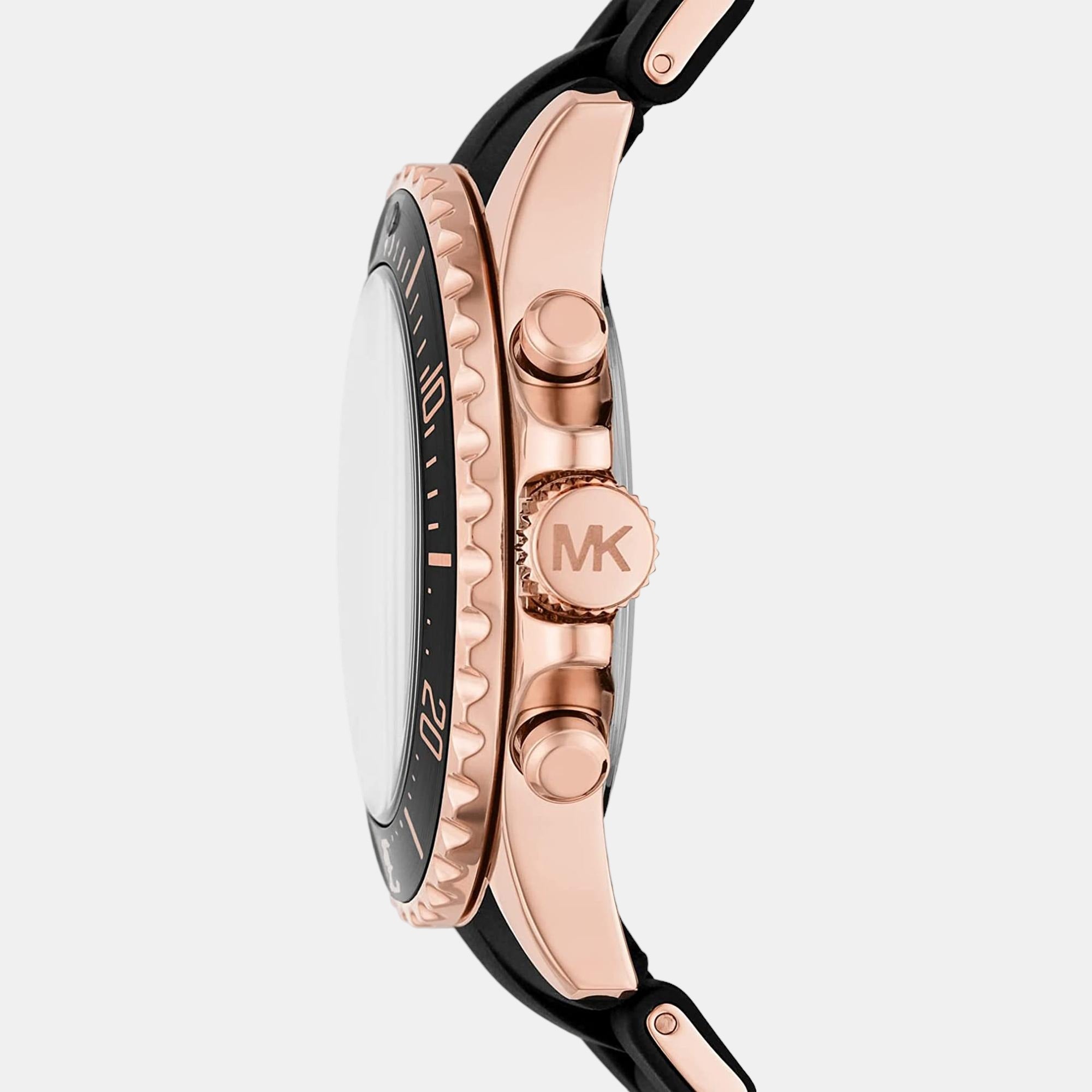 Everest Men Quartz Black Dial Chronograph Ceramic Watch MK9055