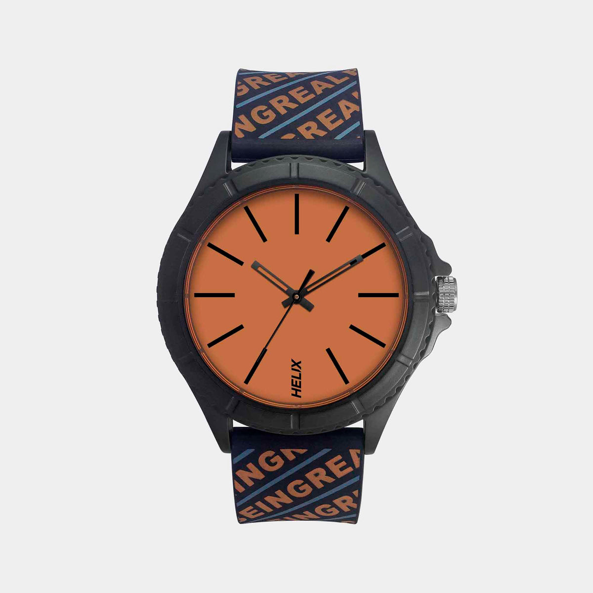 Helix Round Orange Analog watch