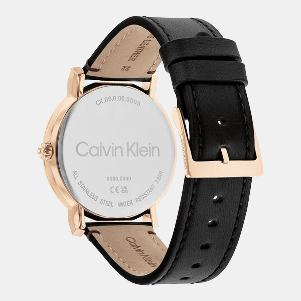 Ck Slate Men Quartz Black Dial Analog Leather Watch 25200318