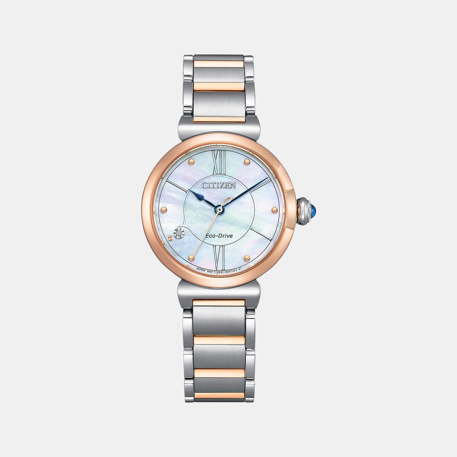 Female Mother Of Perl Analog Stainless Steel Watch EM1074-82D