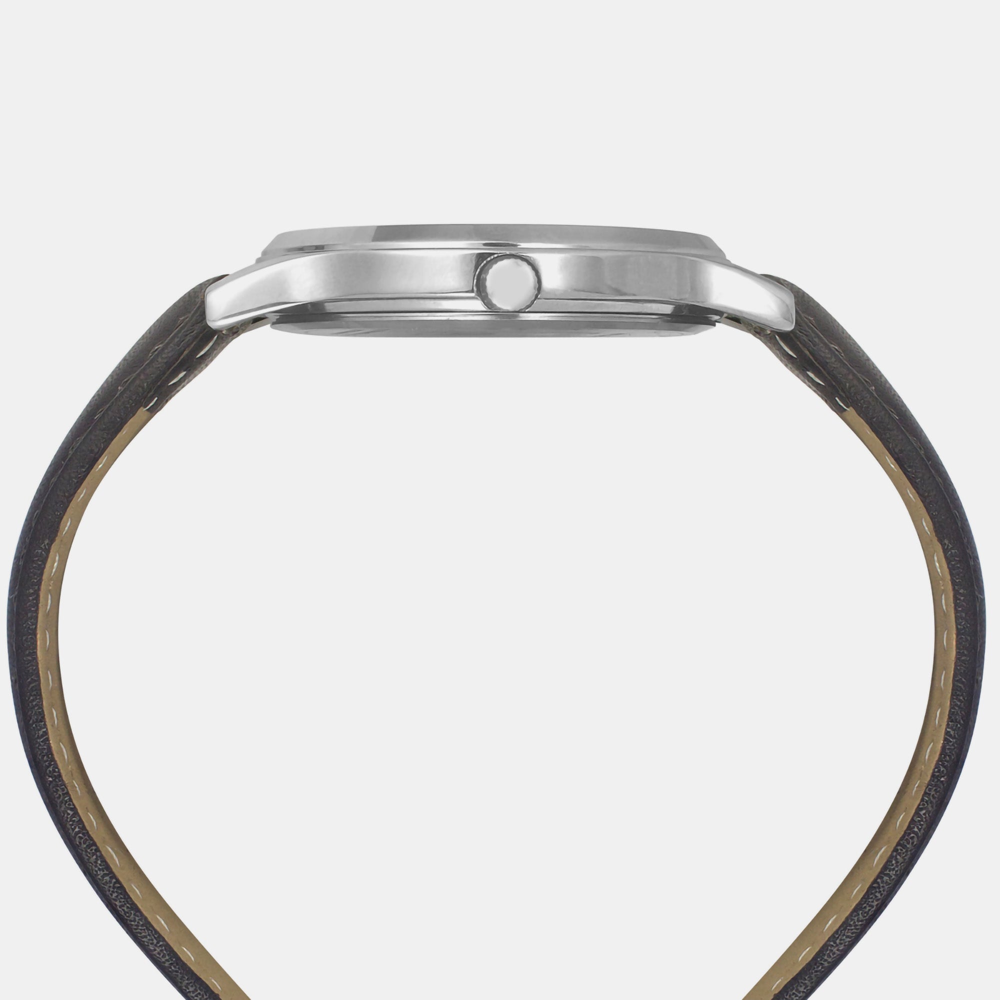 Timex Leather Gold watch