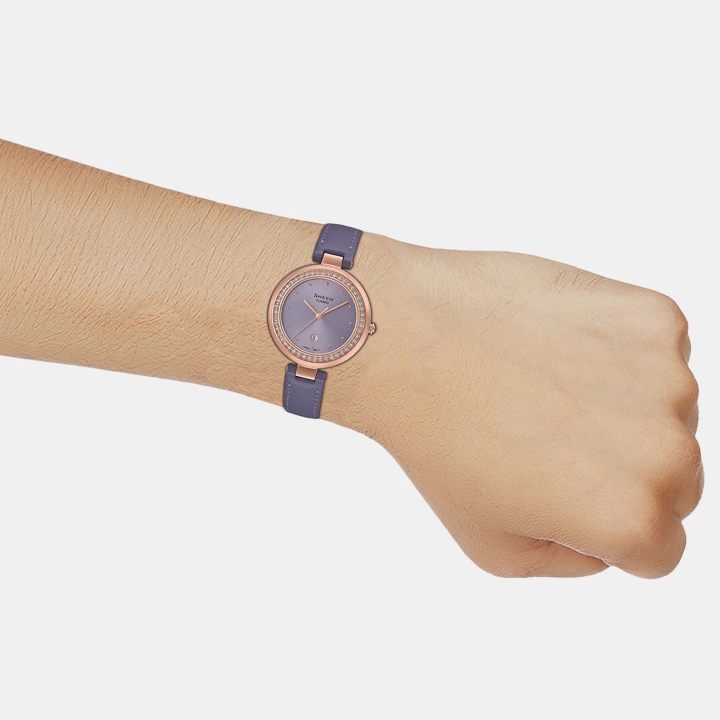 Women's Purple Analog Leather Watch SH299