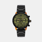Emporio Armani Round Green Chronograph watch