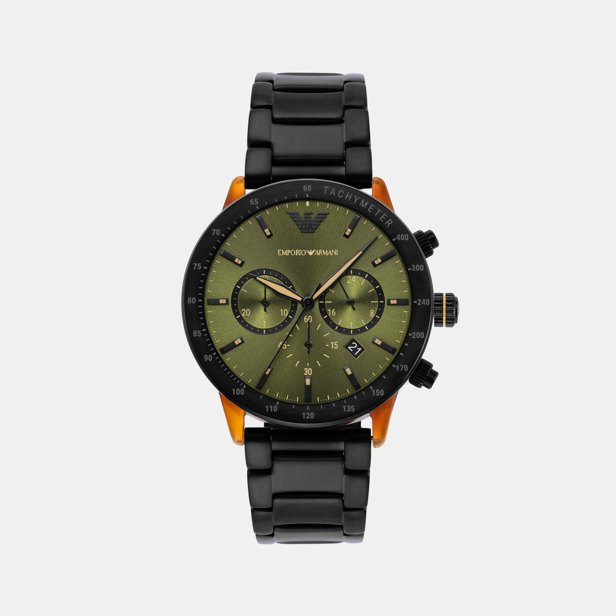 Emporio Armani Round Green Chronograph watch