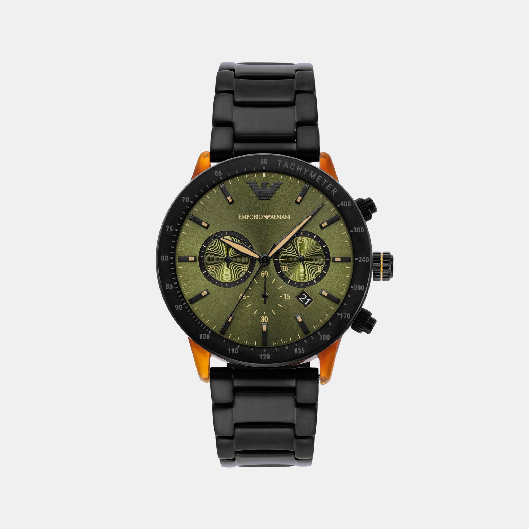 Emporio Armani Round Green Chronograph watch