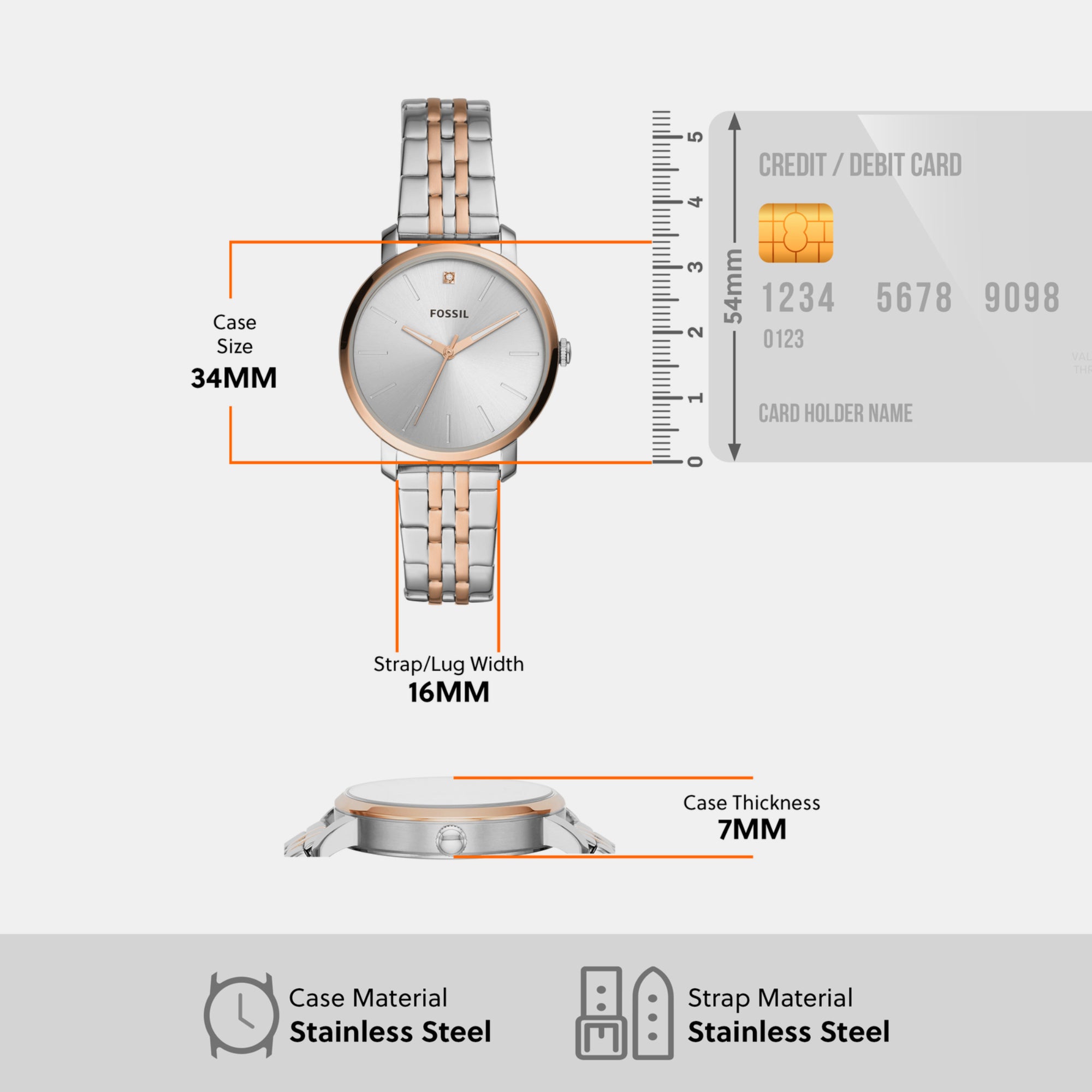 Fossil Women Round Silver watch