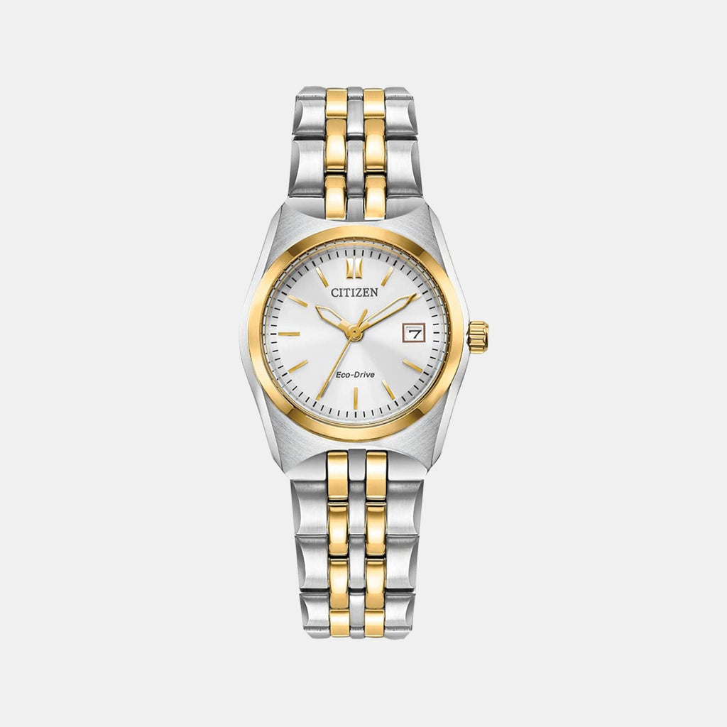 Female Analog Stainless Steel Eco-Drive Watch EW2299-50A