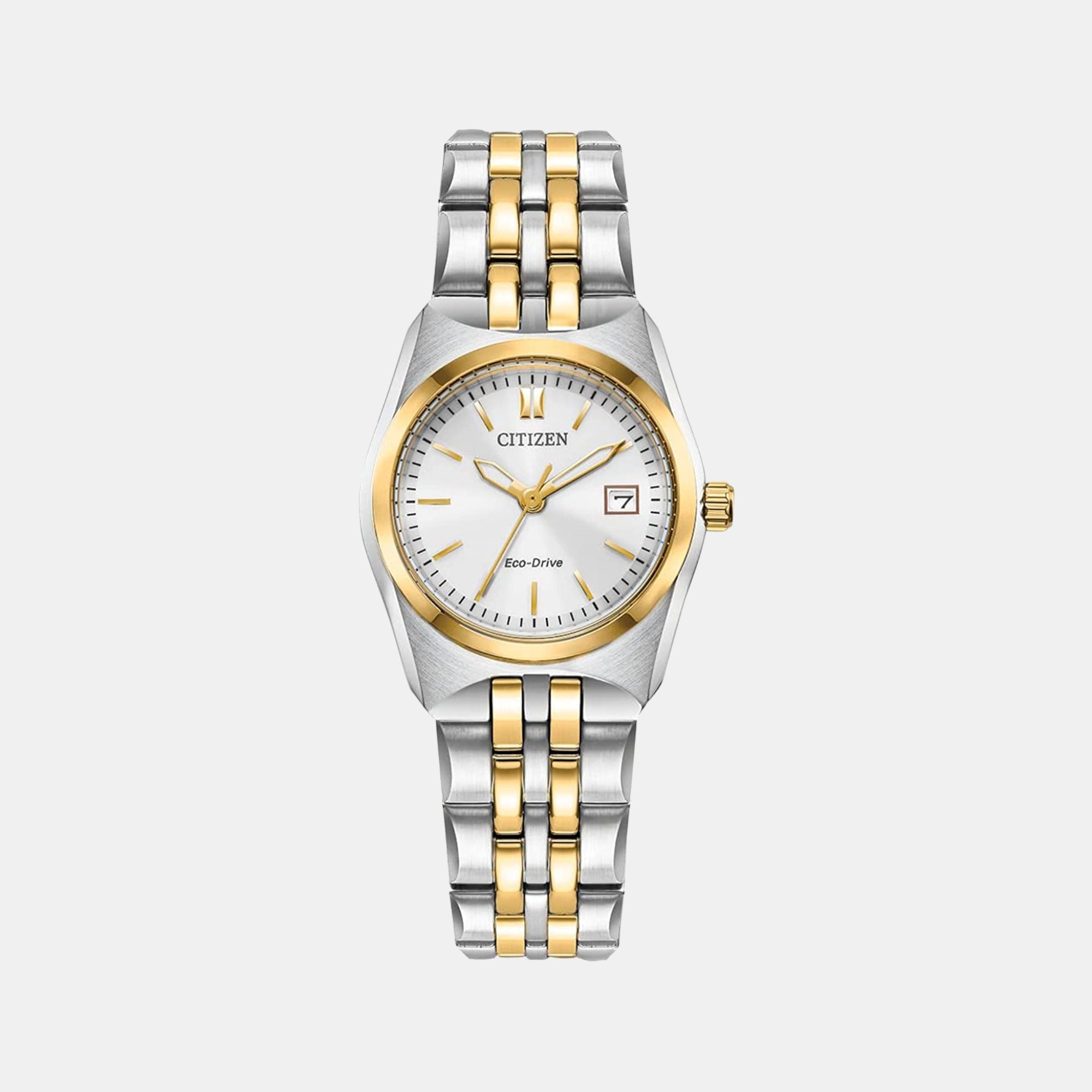 Female Analog Stainless Steel Eco-Drive Watch EW2299-50A