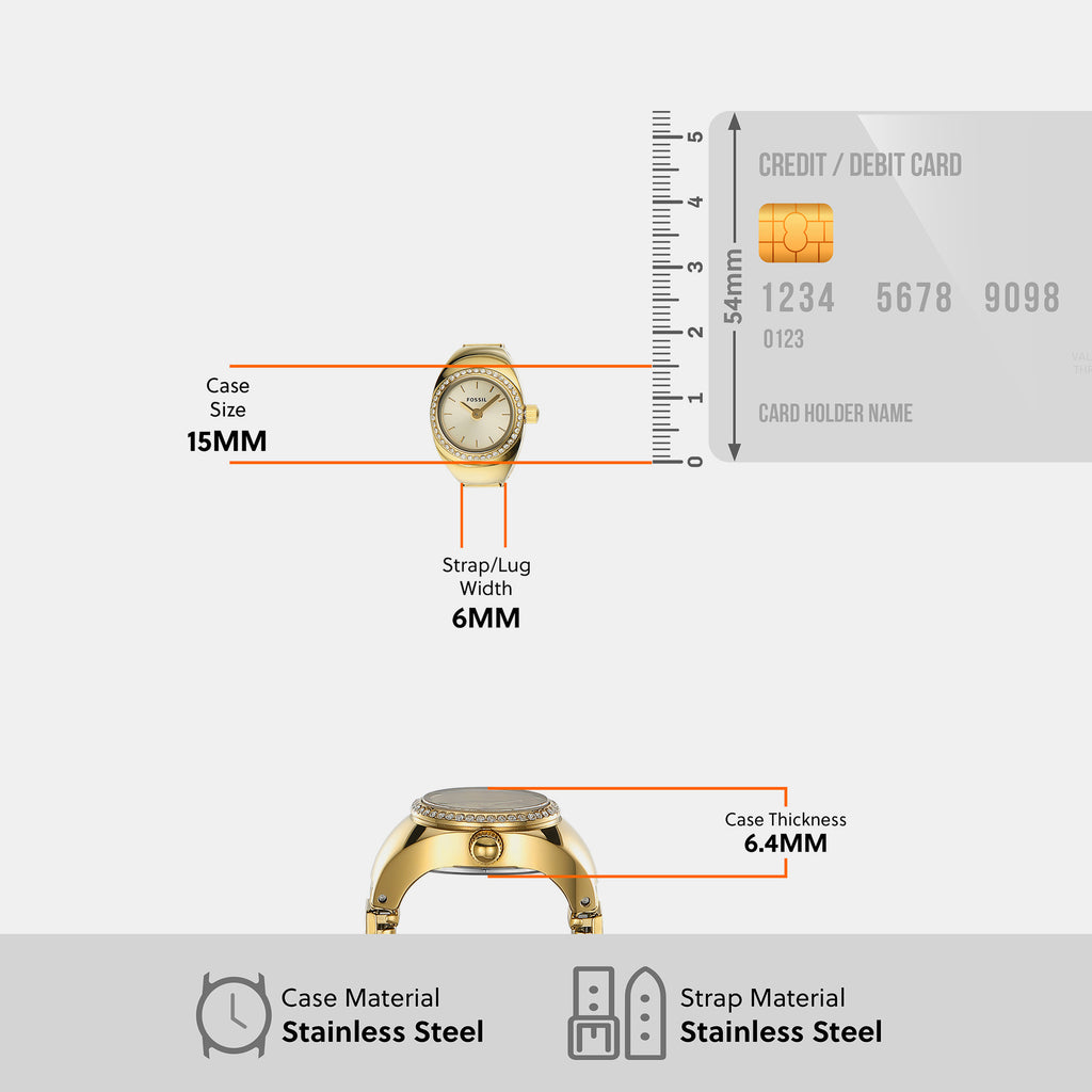 Fossil 30 mm Gold Quartz watch