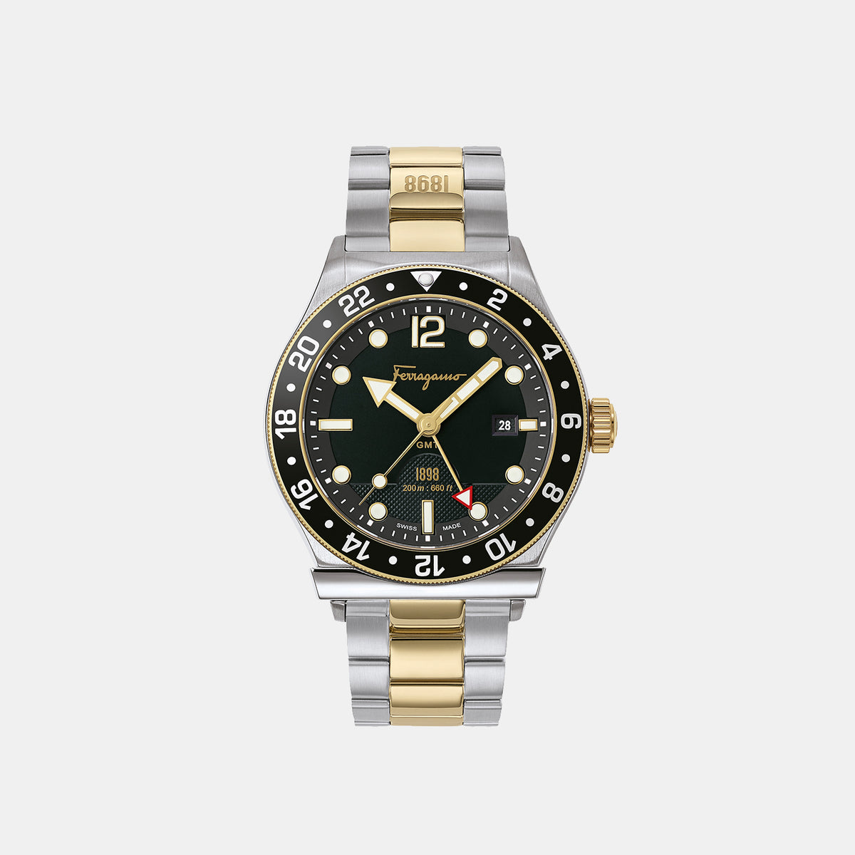 Ferragamo Round Black Chronograph watch