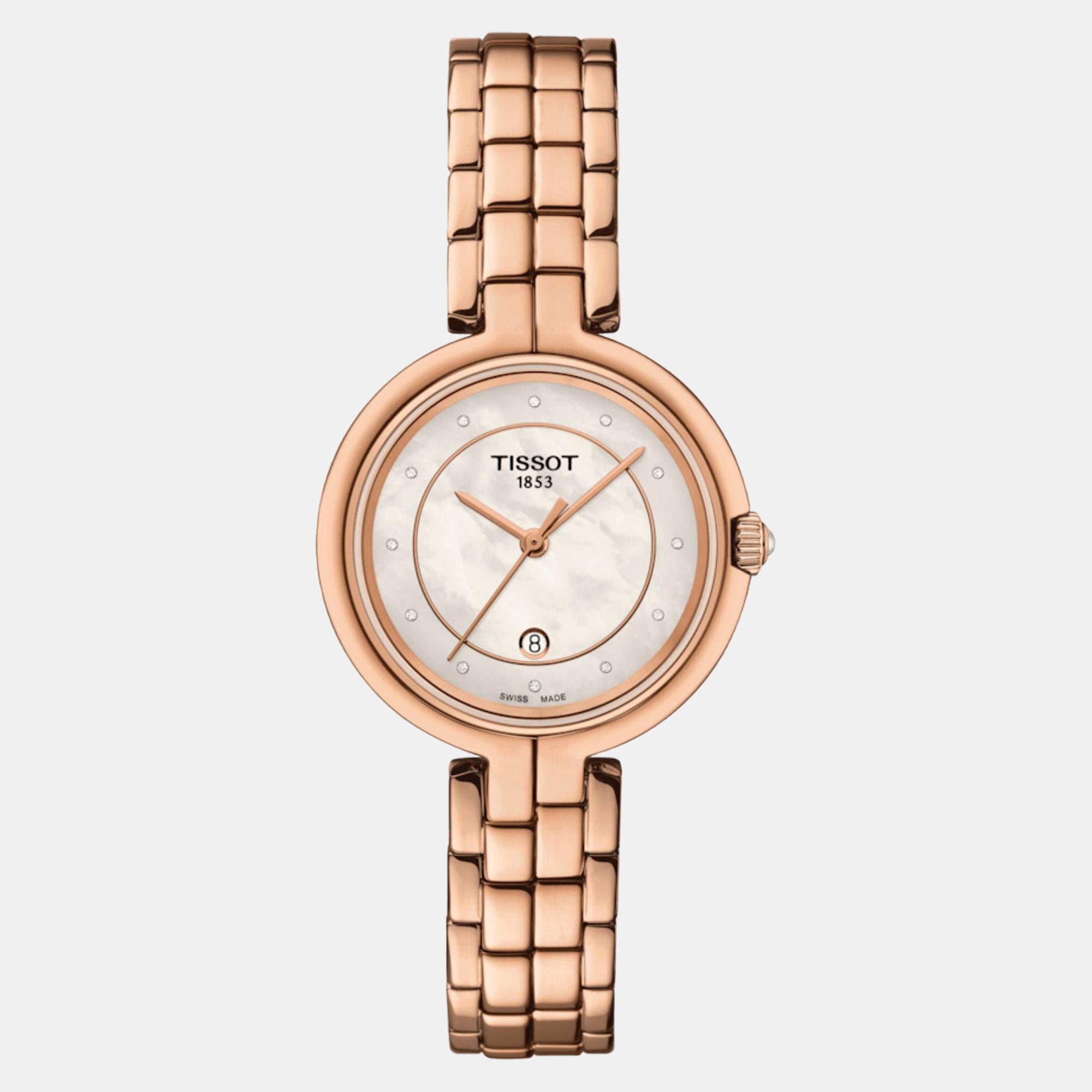 Flamingo Women Quartz White Mother Of Pearl Dial Analog Stainless Steel Watch T0942103311602