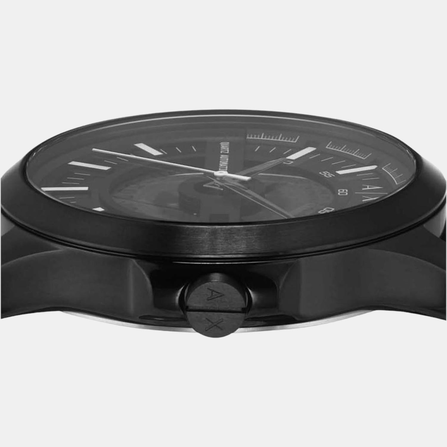 Unisex Black Analog Leather Automatic Watch AX2446 – Just In Time