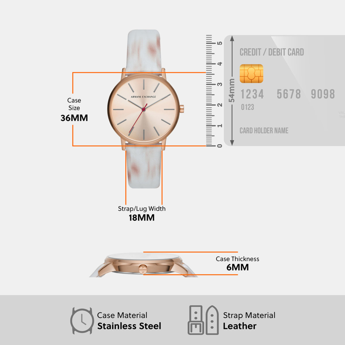 Armani Exchange Stainless Steel Round watch