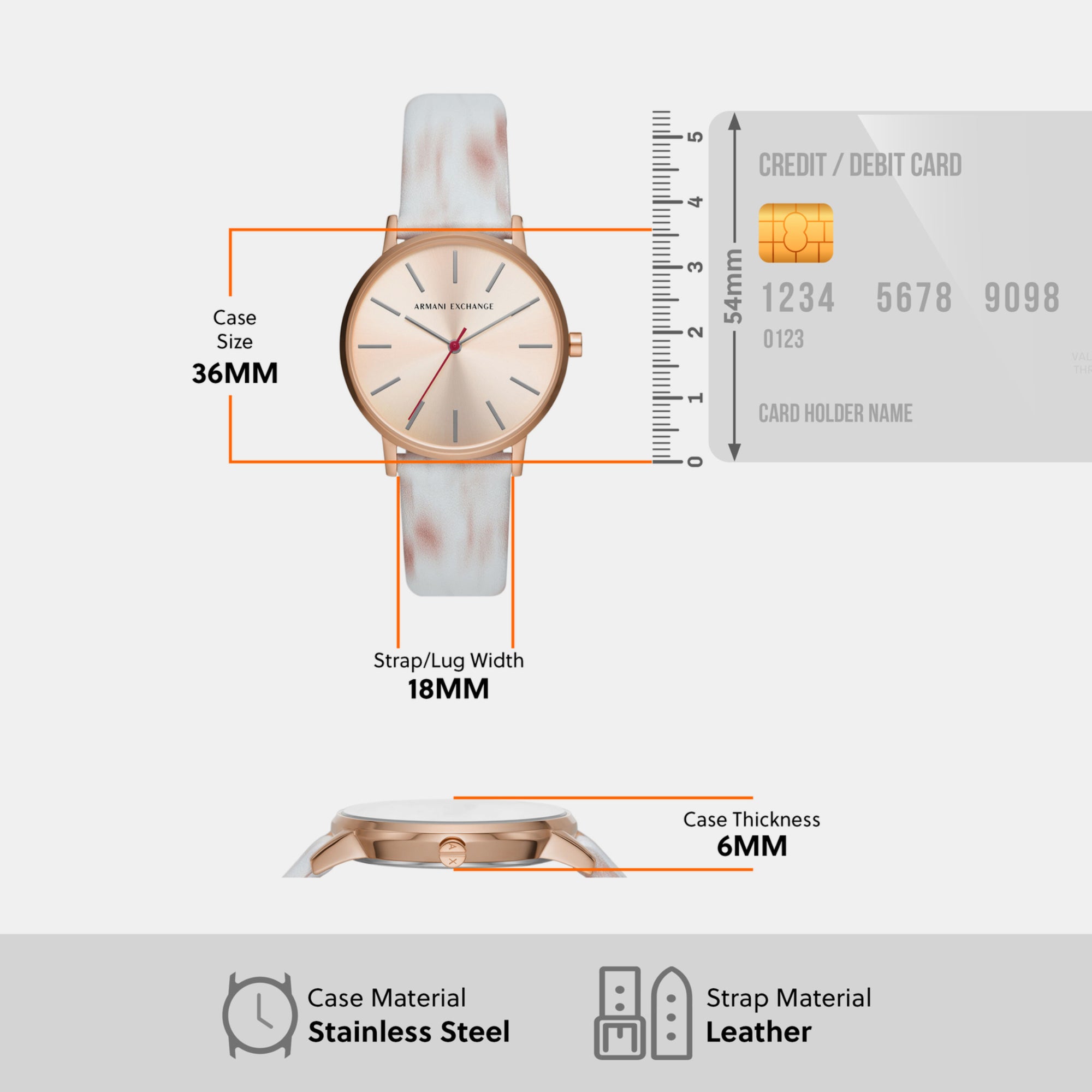 Armani Exchange Stainless Steel Round watch