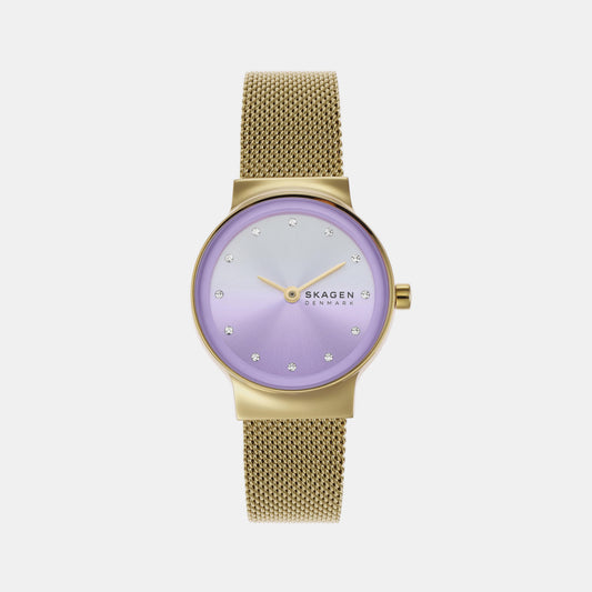 Female Purple Analog Stainless Steel Watch SKW3084