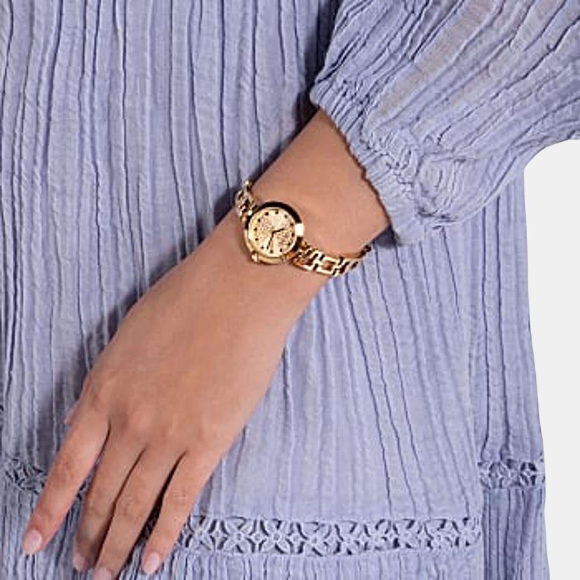 Lady G Women Quartz Gold Dial Analog Stainless Steel Watch GW0549L2