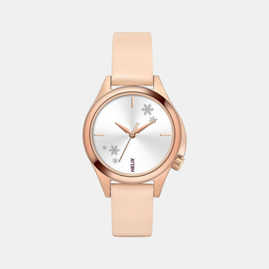 Female Silver Analog Leather Watch TW037HL14