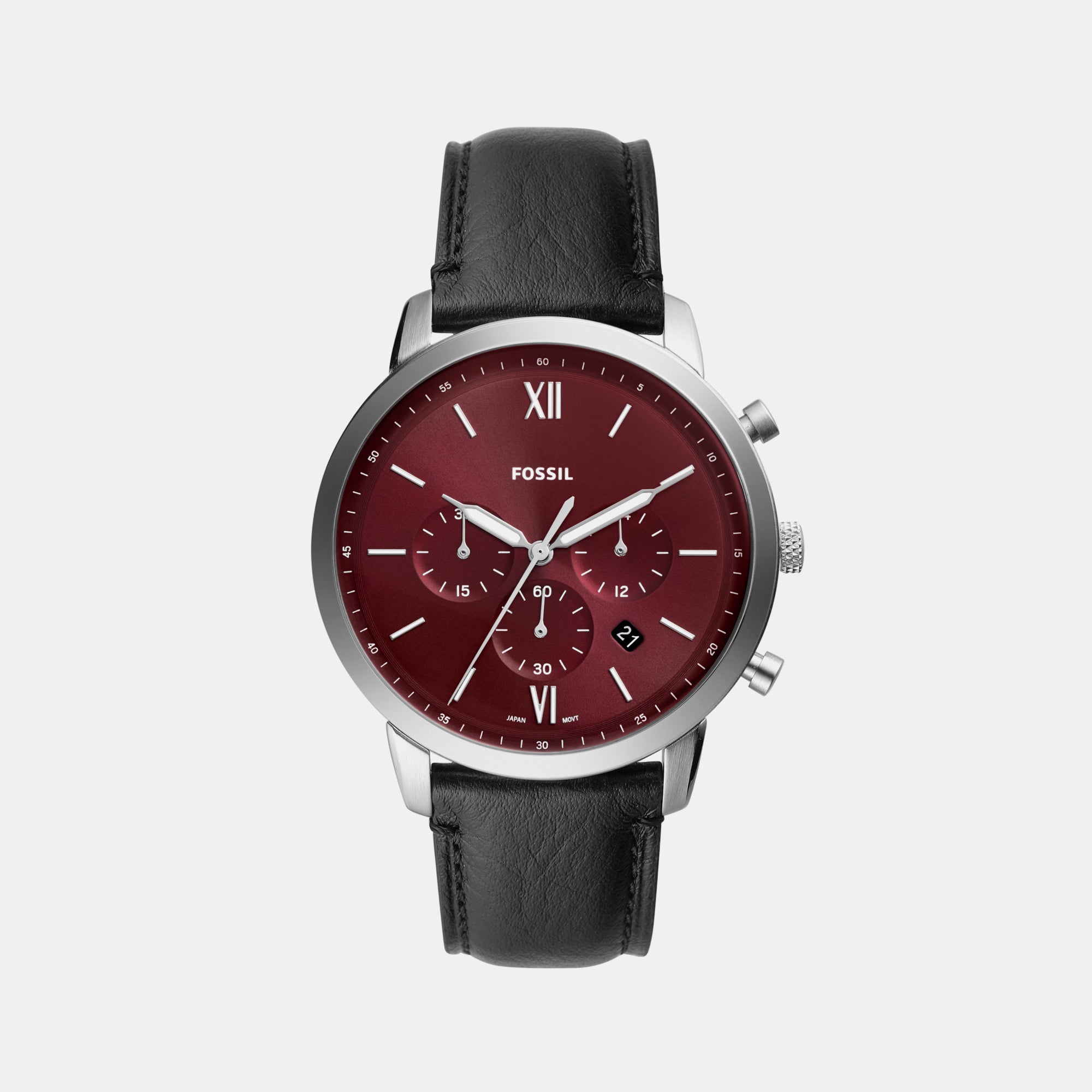 Fossil Round Burgundy Chronograph watch