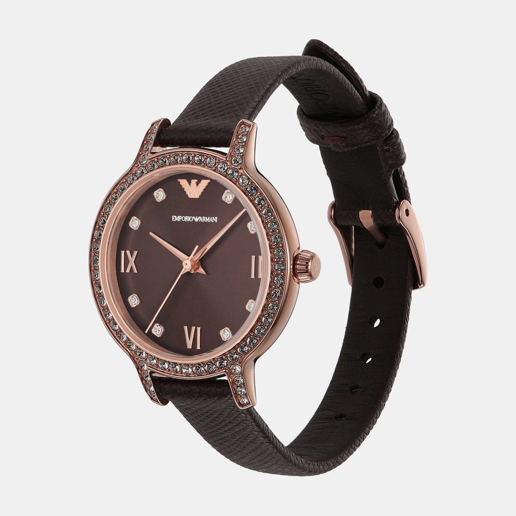Emporio Armani Women Round Brown watch