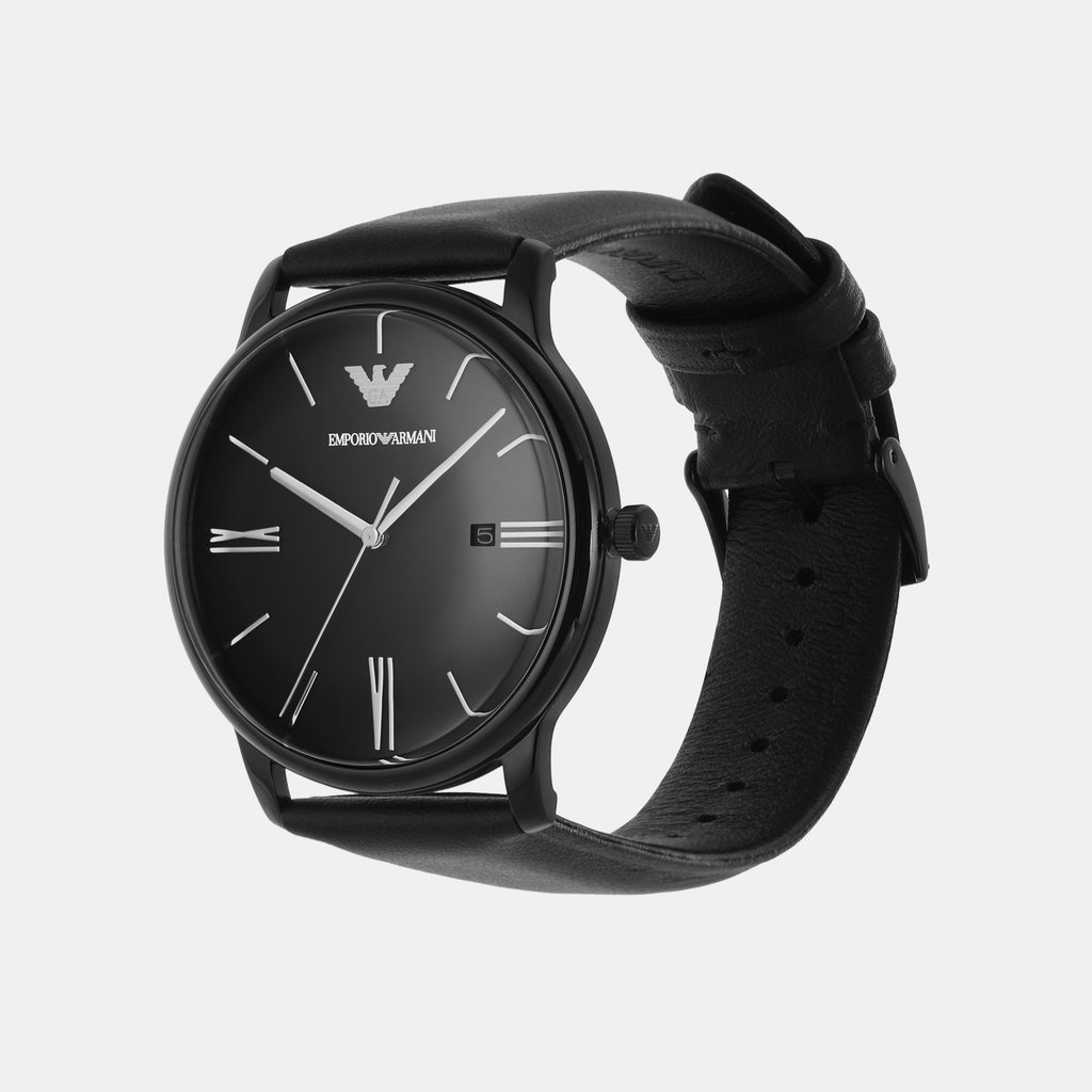 Emporio Armani Men Round Black watch