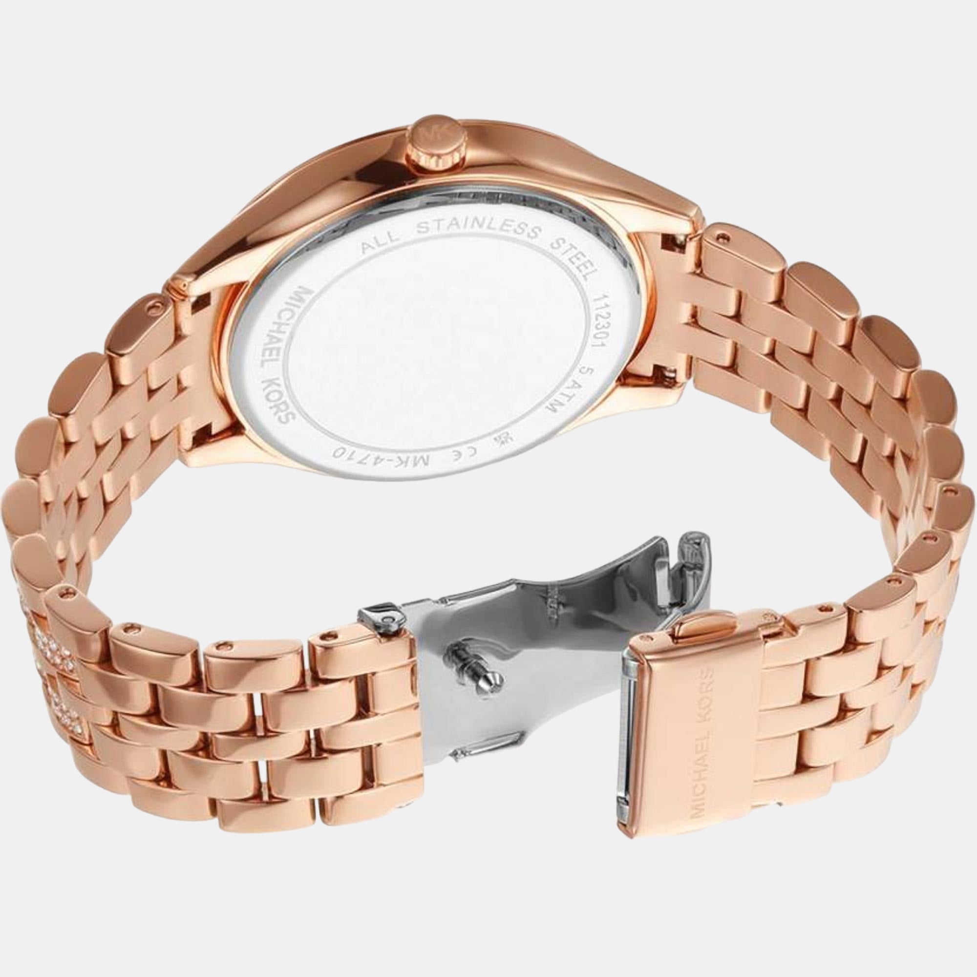 Harlowe Women Quartz Rose Gold Dial Analog Stainless Steel Watch MK4710