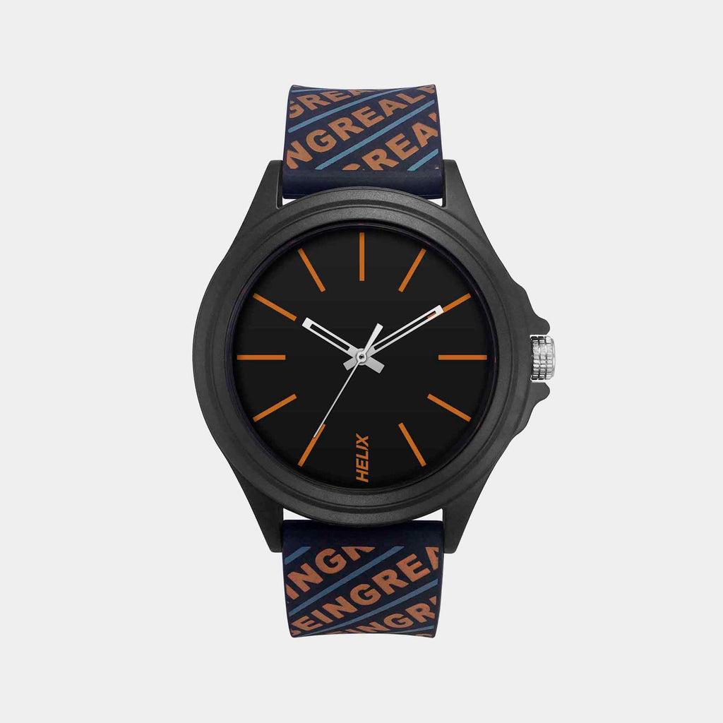 Helix Round Black Analog watch
