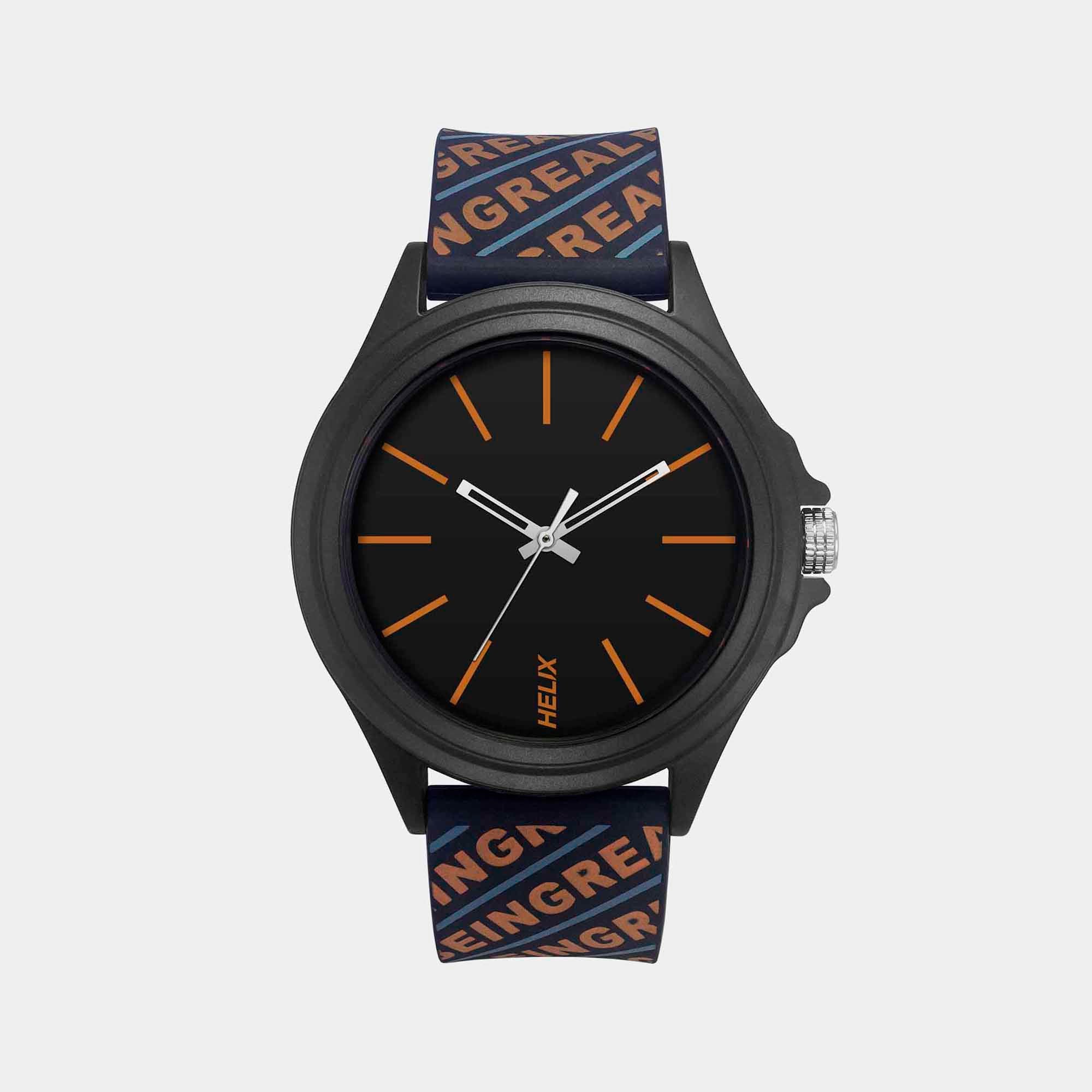 Helix Round Black Analog watch