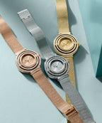 Dream Women Quartz Rose Gold Dial Analog Mesh Watch GW0550L3