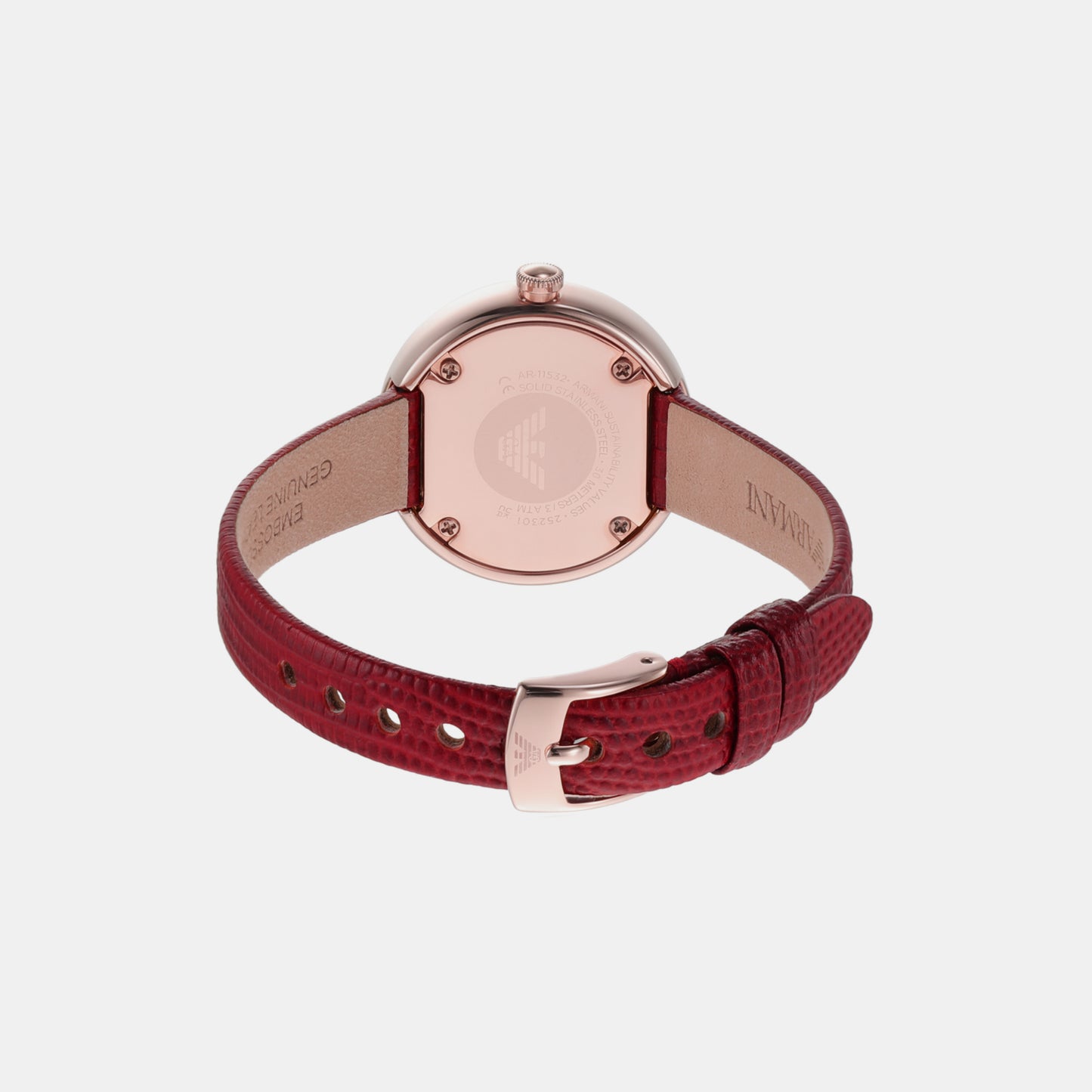 Female White Analog Leather Watch AR11532