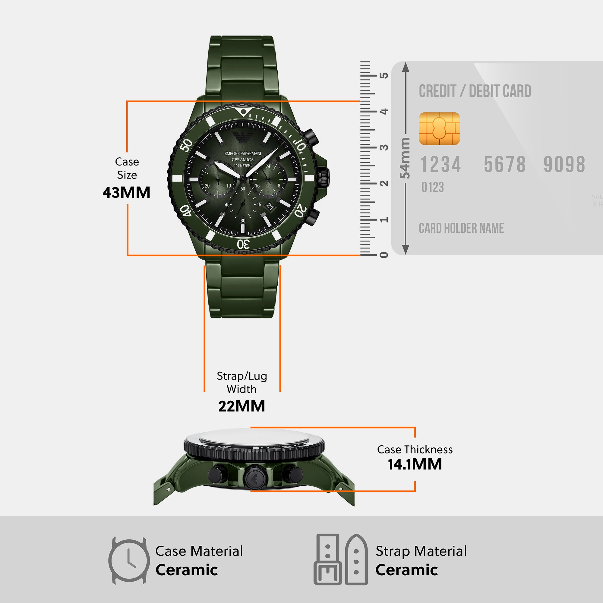 Emporio Armani 30 mm Green Quartz watch