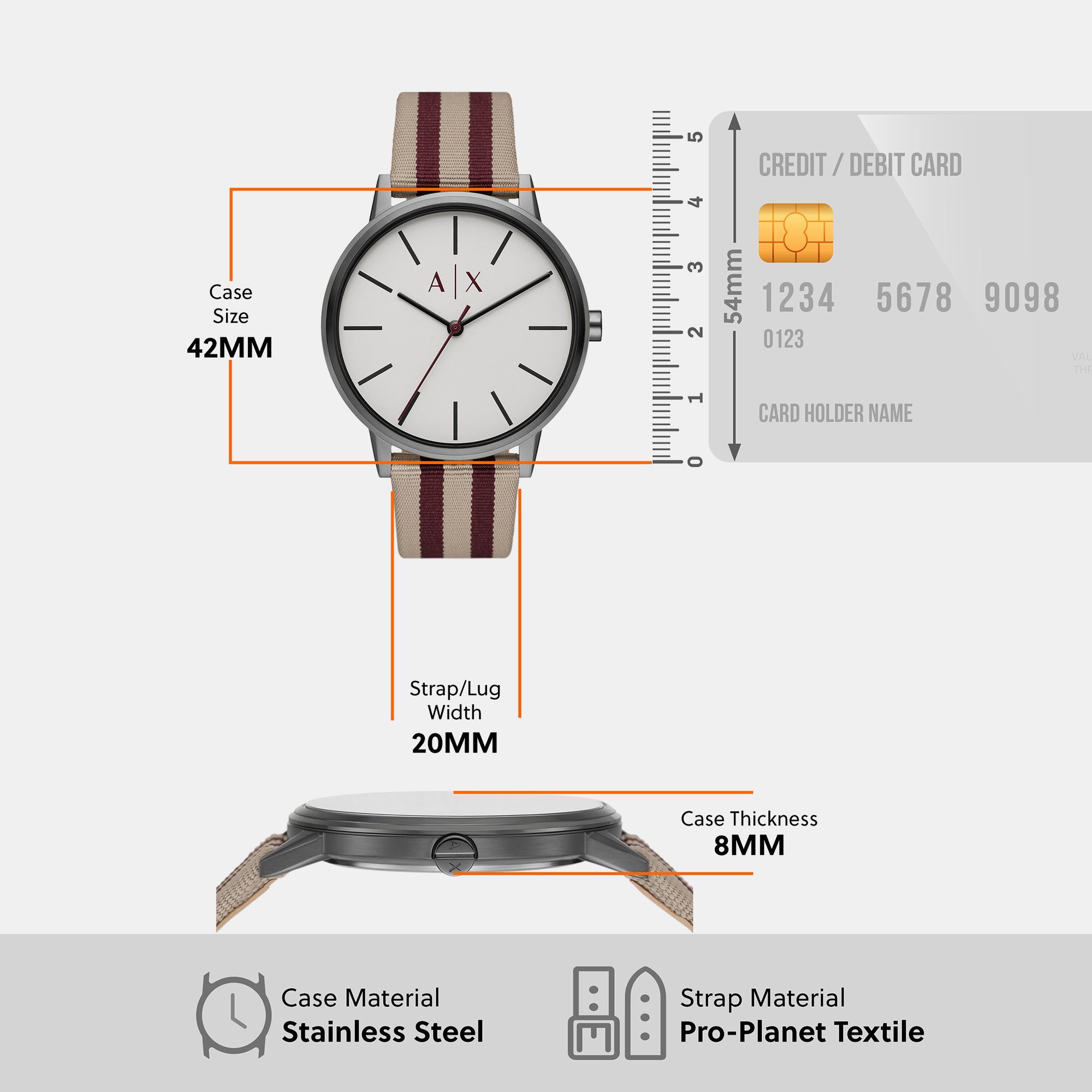 Armani Exchange Stainless Steel Round watch