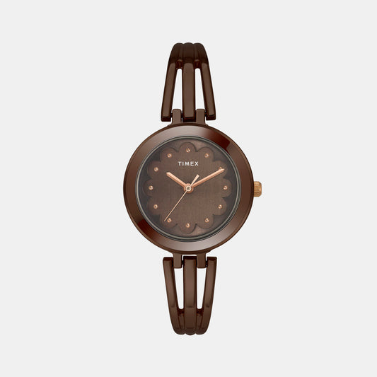 Female Brown Analog Stainless Steel Watch TWTL10313