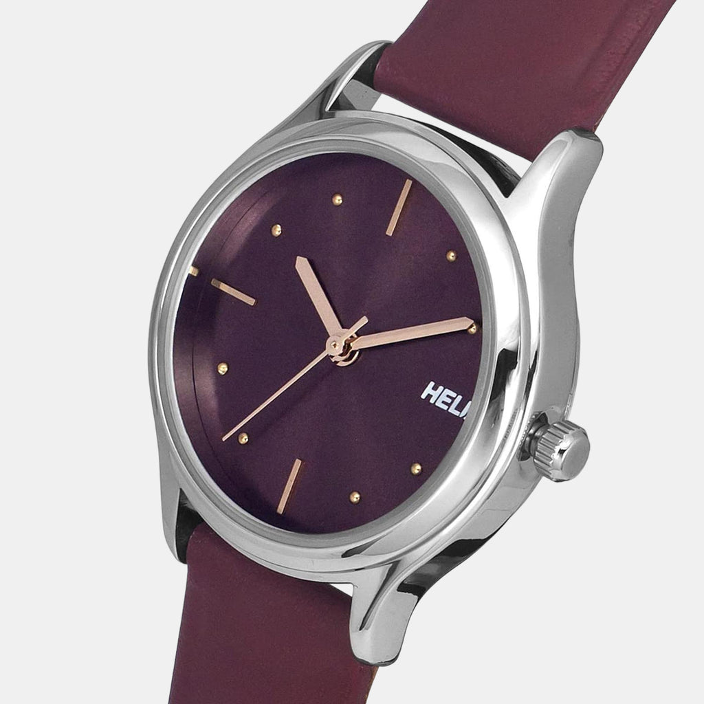 Women Quartz Burgundy Dial Analog Leather Watch TW051HL02