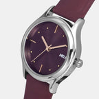 Women Quartz Burgundy Dial Analog Leather Watch TW051HL02