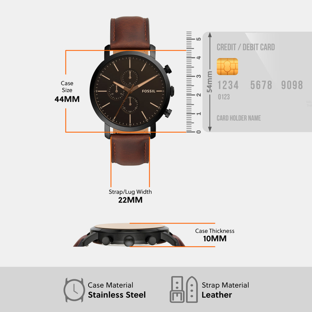 Fossil Men Round Black watch