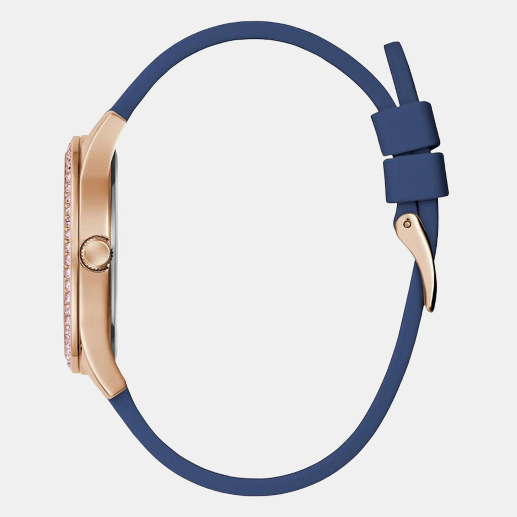 Lady Idol Women Quartz Rose Gold Dial Analog Silicone Watch GW0530L3