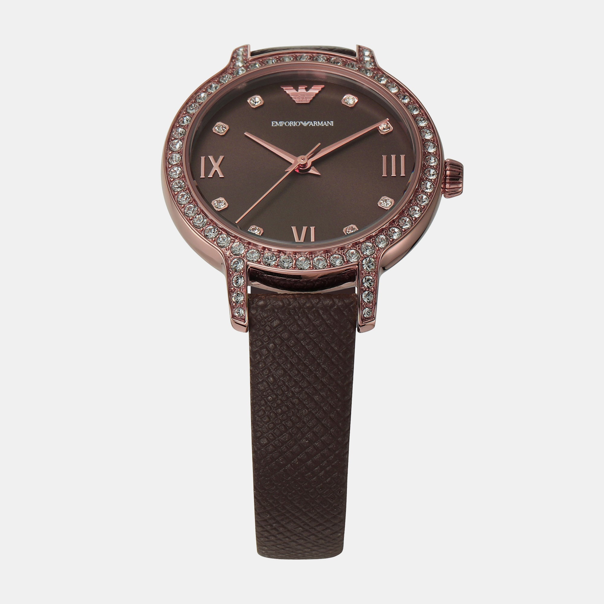 Female Brown Analog Leather Watch AR11555 Just In Time