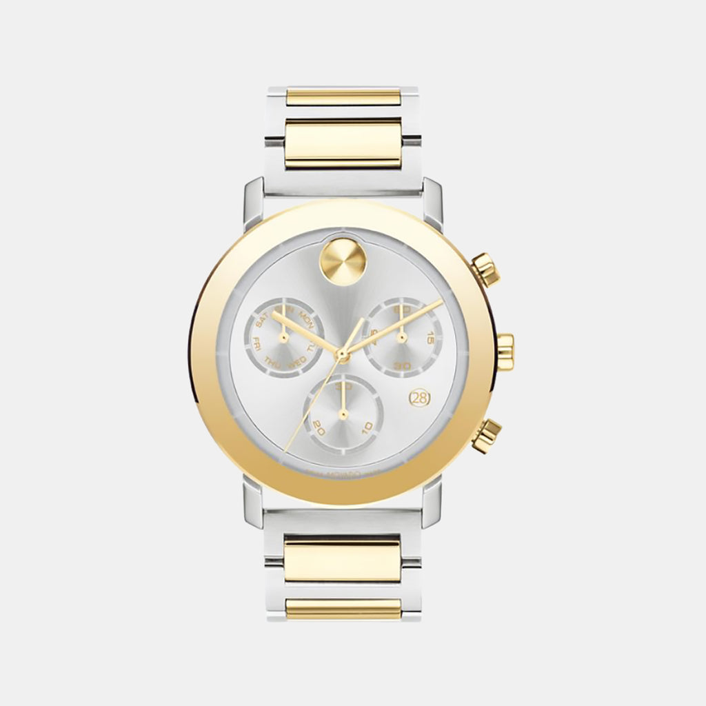 Movado Round Silver Chronograph watch