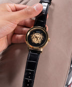 Men Quartz Black Dial Analog Leather Watch GW0566G1