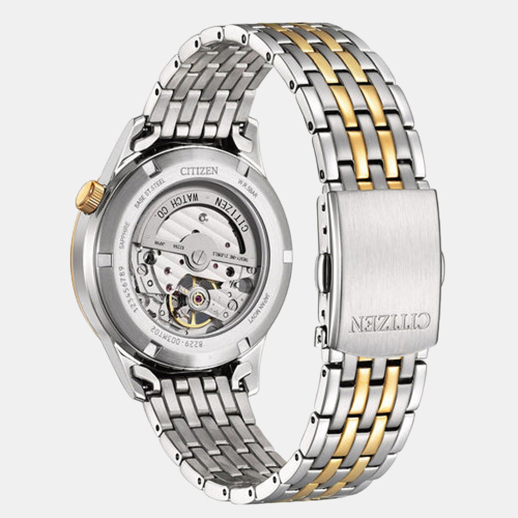 Mechanical Open Heart Men Automatic White Dial Analog Stainless Steel Watch NH9136-88A