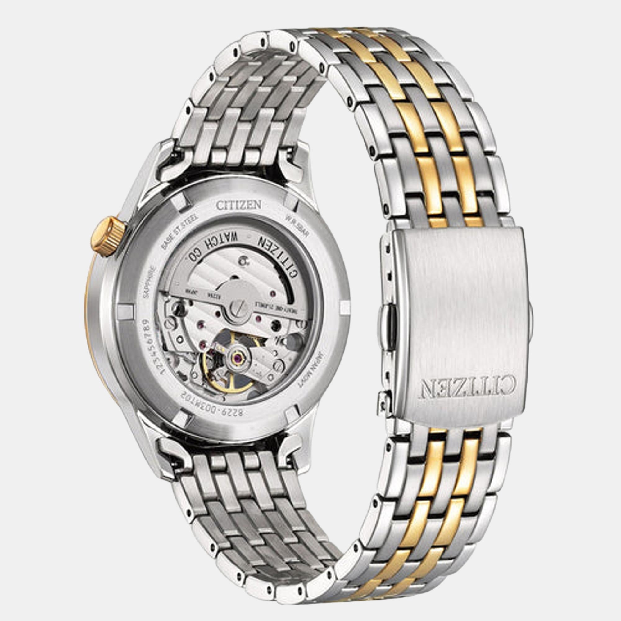 Mechanical Open Heart Men Automatic White Dial Analog Stainless Steel Watch NH9136-88A