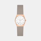 Female Analog Leather Solar Watch SKW3079