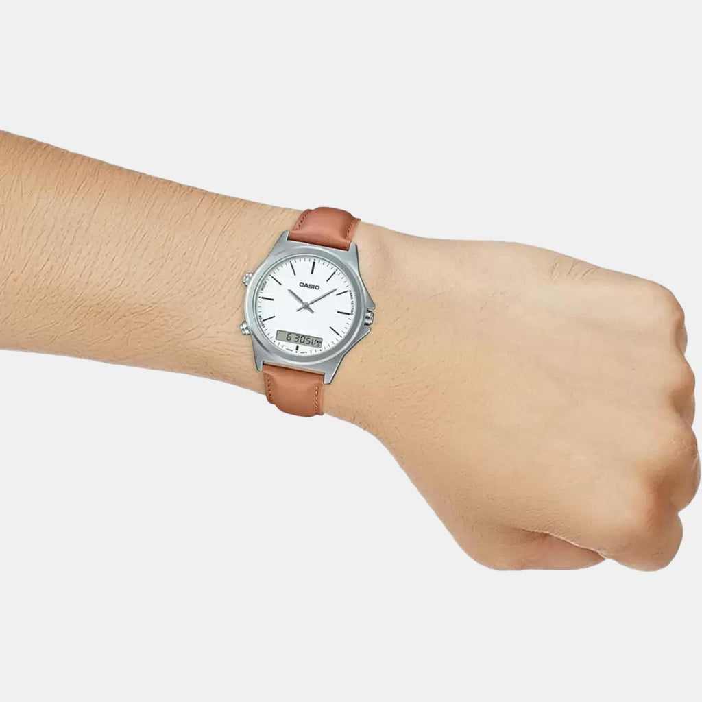 Casio Leather White watch