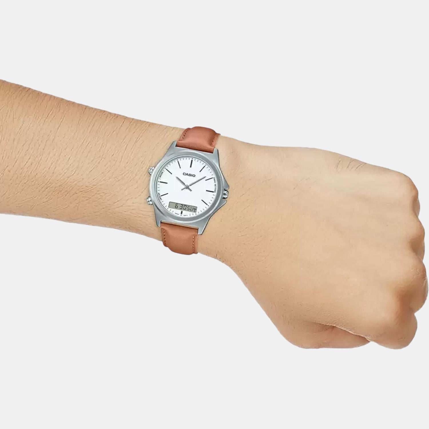 Casio Leather White watch