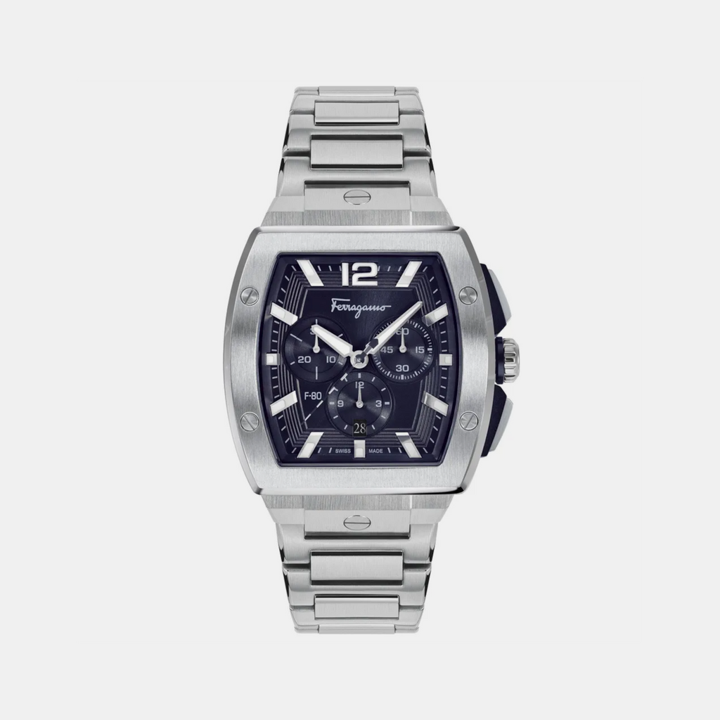Ferragamo Tonneau Blue Chronograph watch