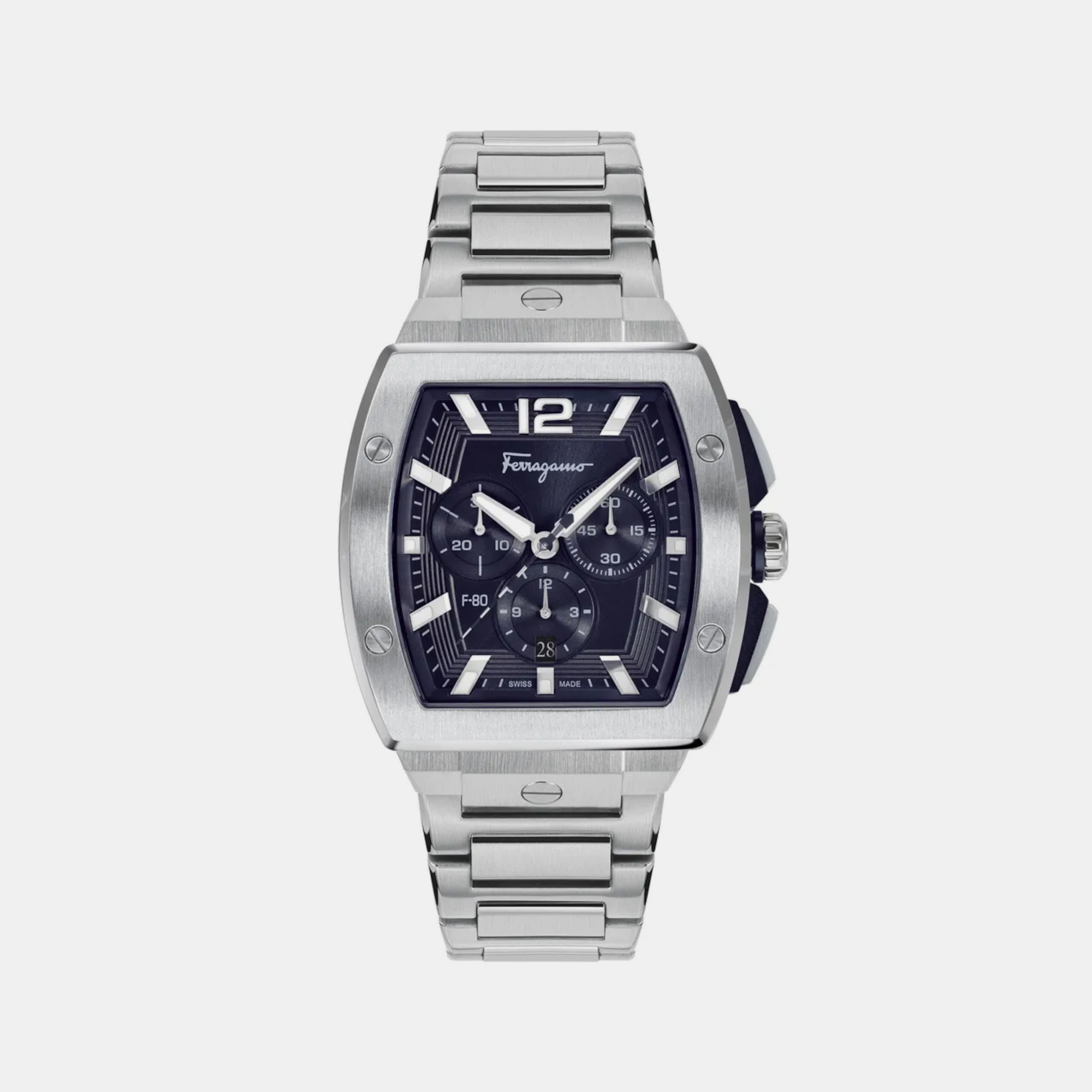 Ferragamo Tonneau Blue Chronograph watch