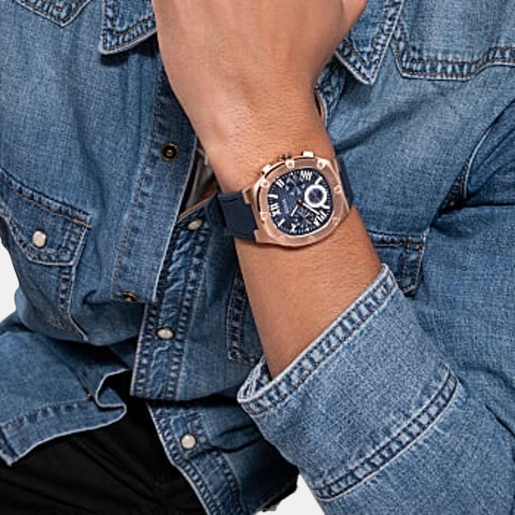 Headline Men Quartz Blue Dial Chronograph Silicone Watch GW0571G2