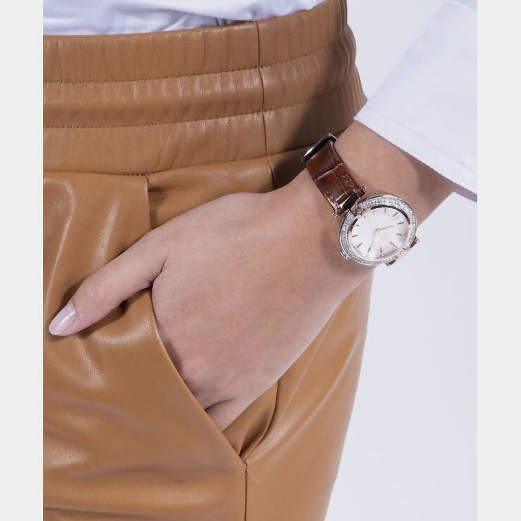 Vogue Women Quartz White Dial Analog Leather Watch Z22004L1MF