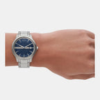 Hampton Men Quartz Blue Dial Analog Stainless Steel Watch AX2451