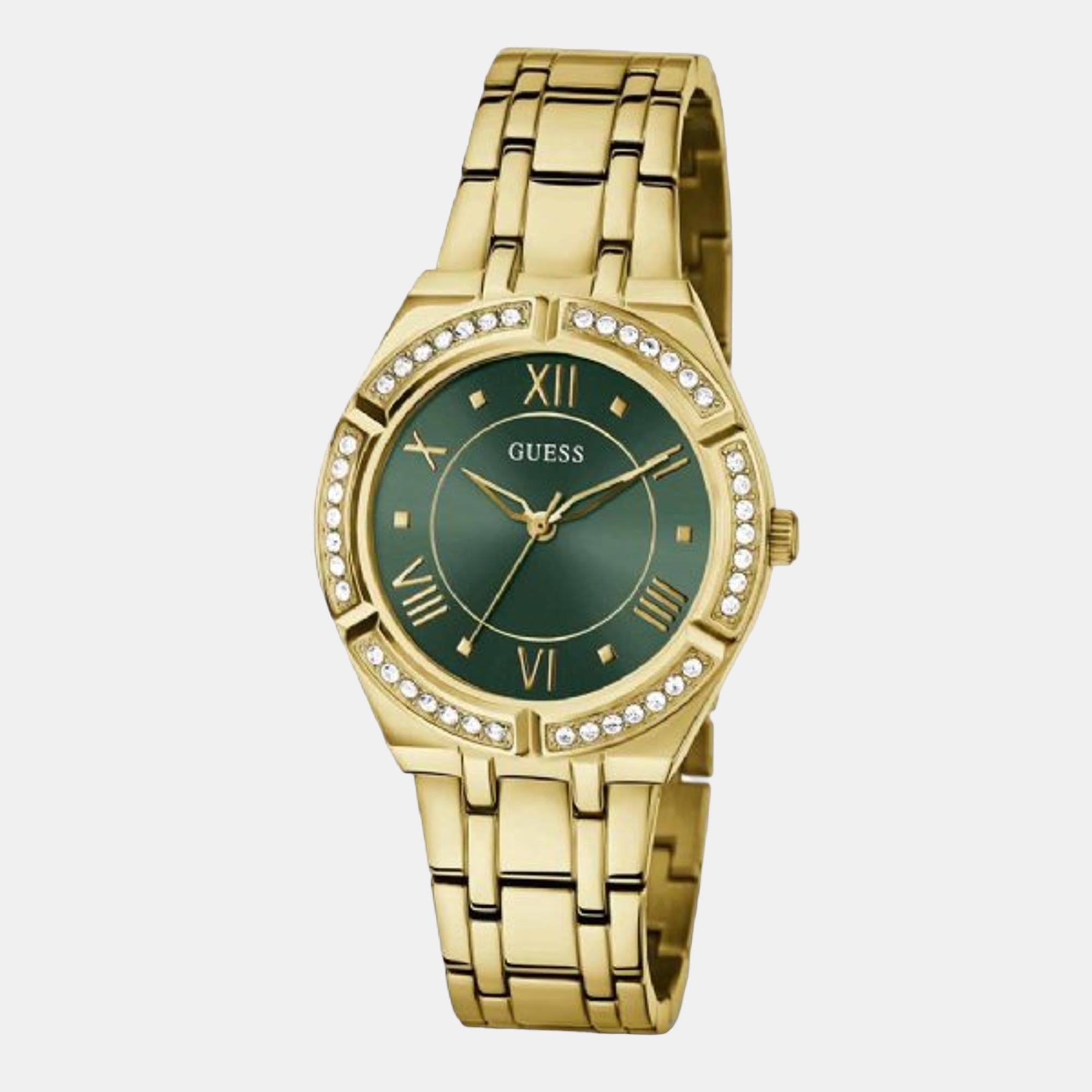 Cosmo Women Quartz Green Dial Analog Stainless Steel Watch GW0033L8